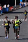 Mo Farah, Mike Kigen and Thomas Ayeko break away in the mens 2014 BUPA Great North Run. Photo: David T. Hewitson/Sports for All Pics